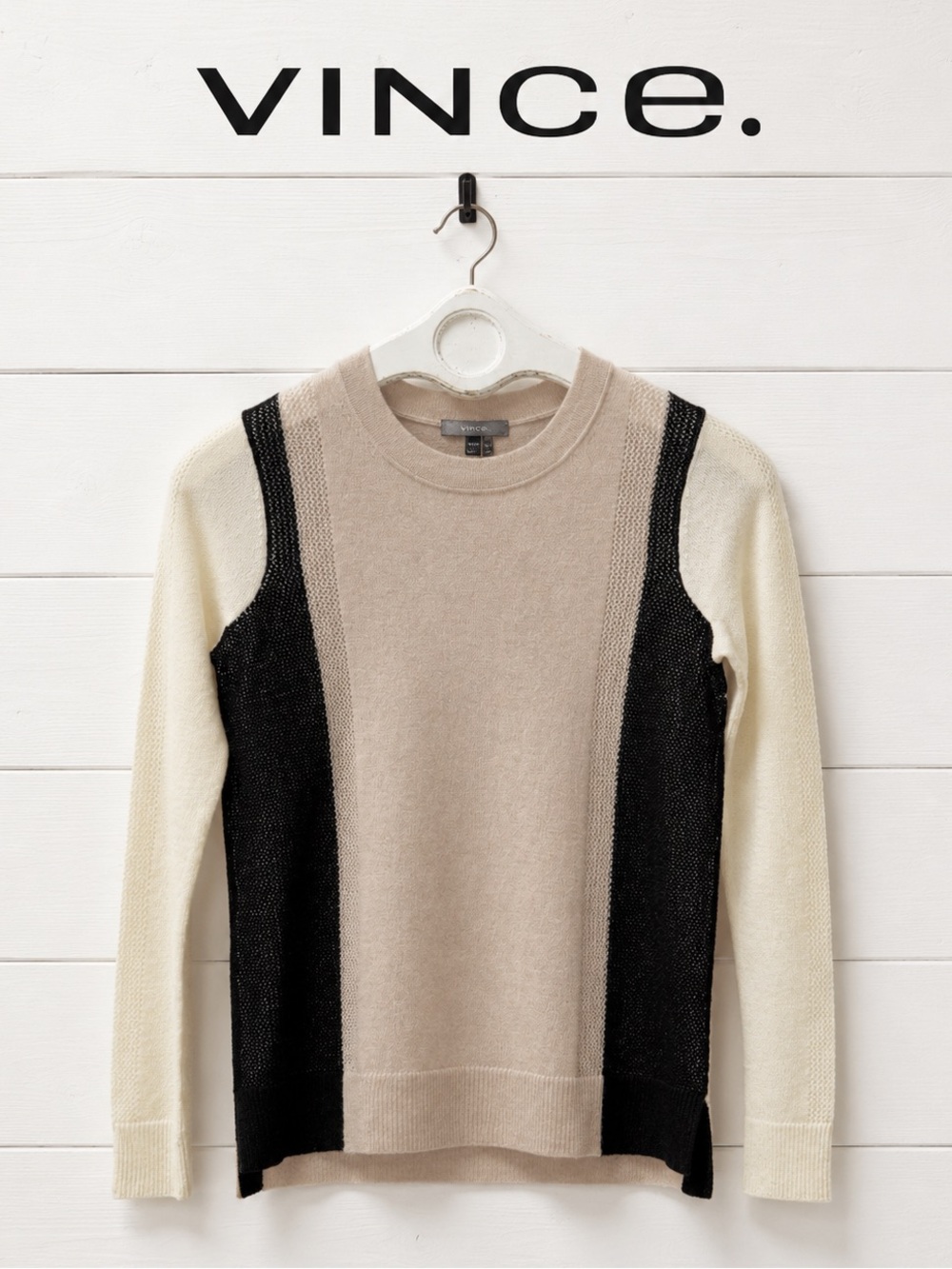 Vince – Colorblock Cashmere Sweater – Size XXS